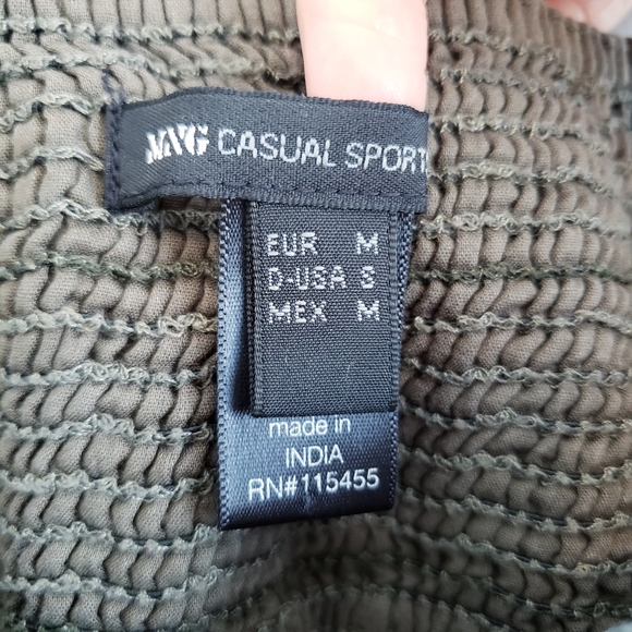 Summer MNG by Mango Khaki Green Camisole Top Sleeveless Spaghetti Strap - Picture 9 of 13